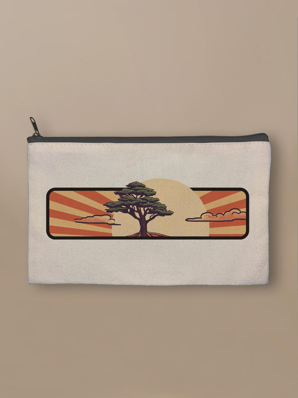 Cedar Japan Sunrise - Zipper Pouch Black by inspire.inc