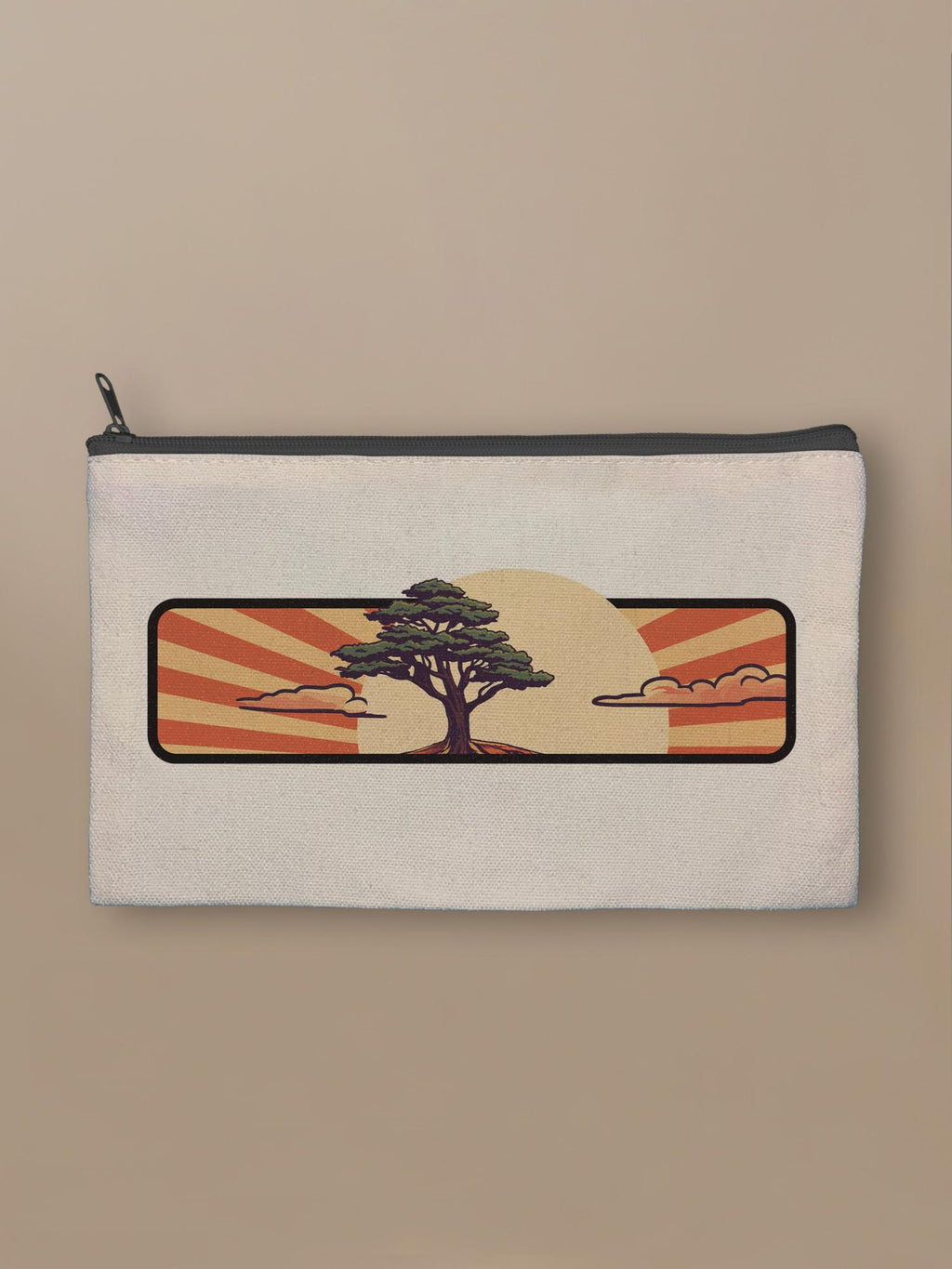 Cedar Japan Sunrise - Zipper Pouch Black by inspire.inc