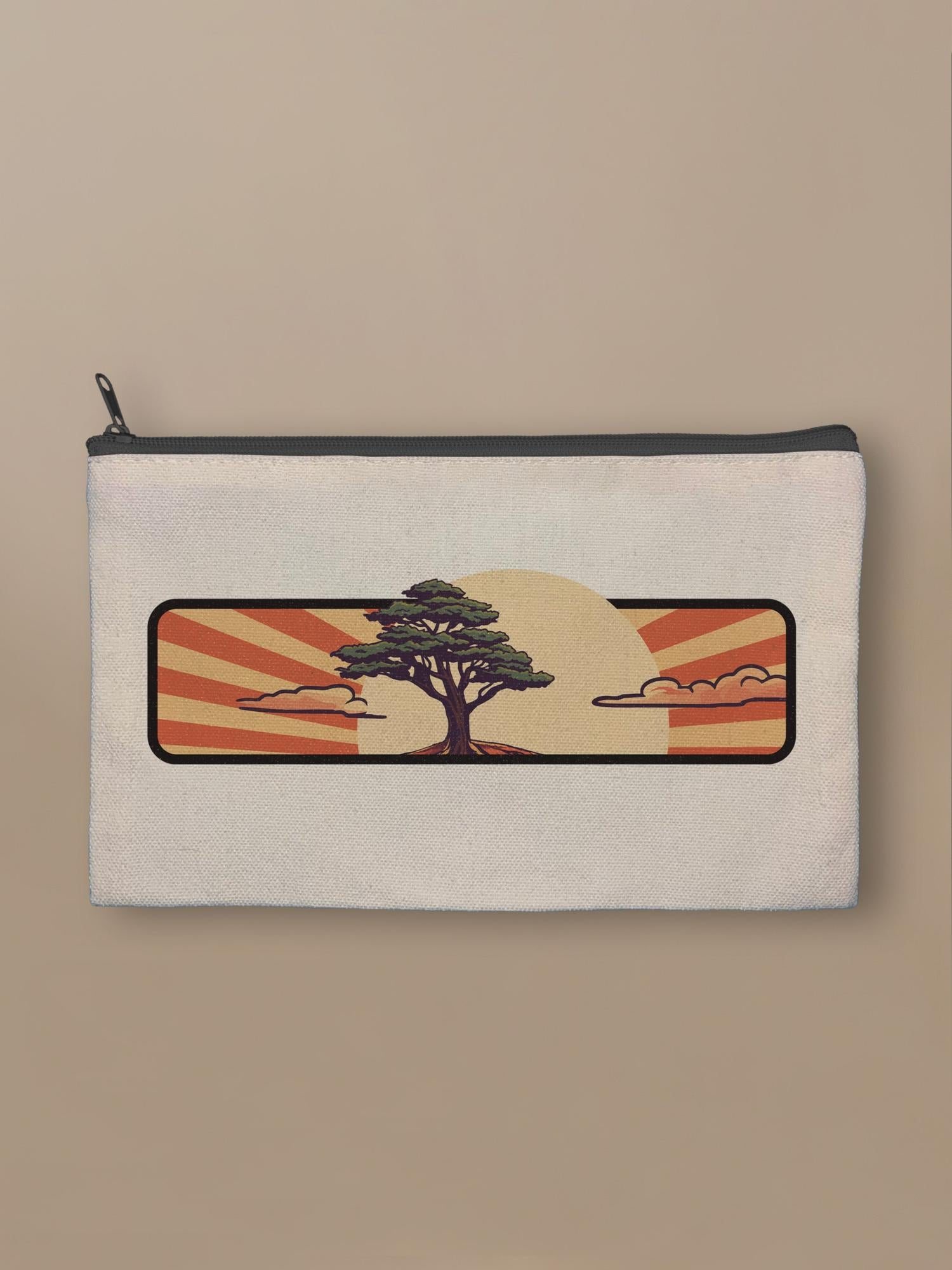 Cedar Japan Sunrise - Zipper Pouch Black by inspire.inc