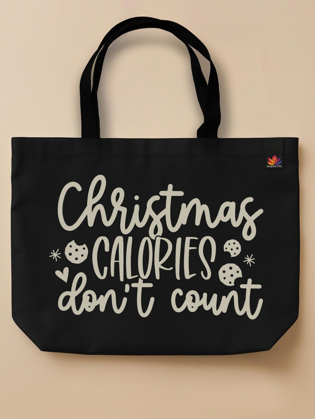 Christmas Calories - Neo Tote Bag Black Front Only by inspire.inc