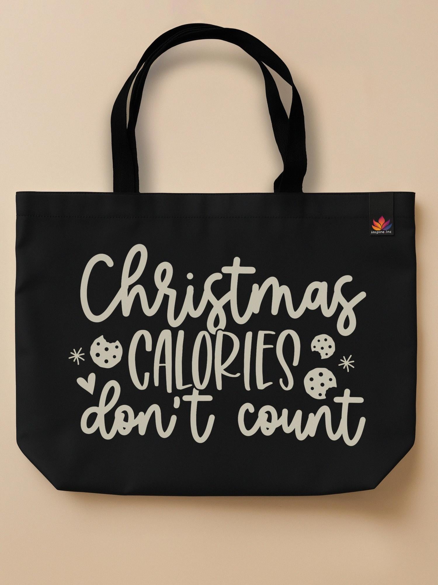 Christmas Calories - Neo Tote Bag Black Front Only by inspire.inc