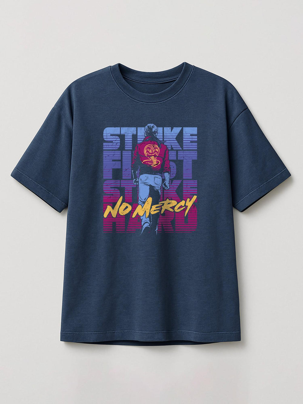 Cobra Kai Attitude - Regular/Oversized T-shirt Oversized Heather Blue by inspire.inc