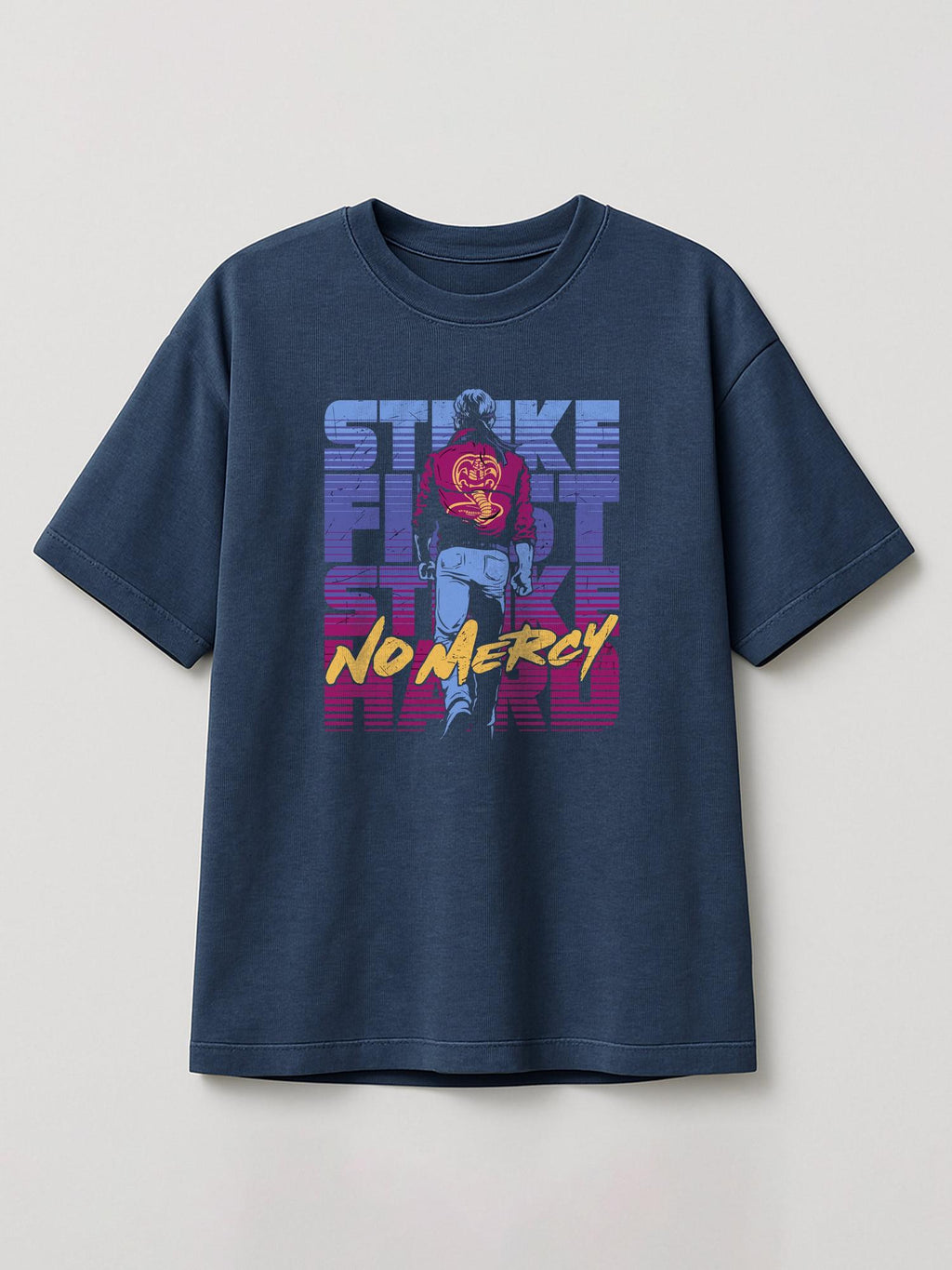 Cobra Kai Attitude - Regular/Oversized T-shirt Oversized Heather Blue by inspire.inc