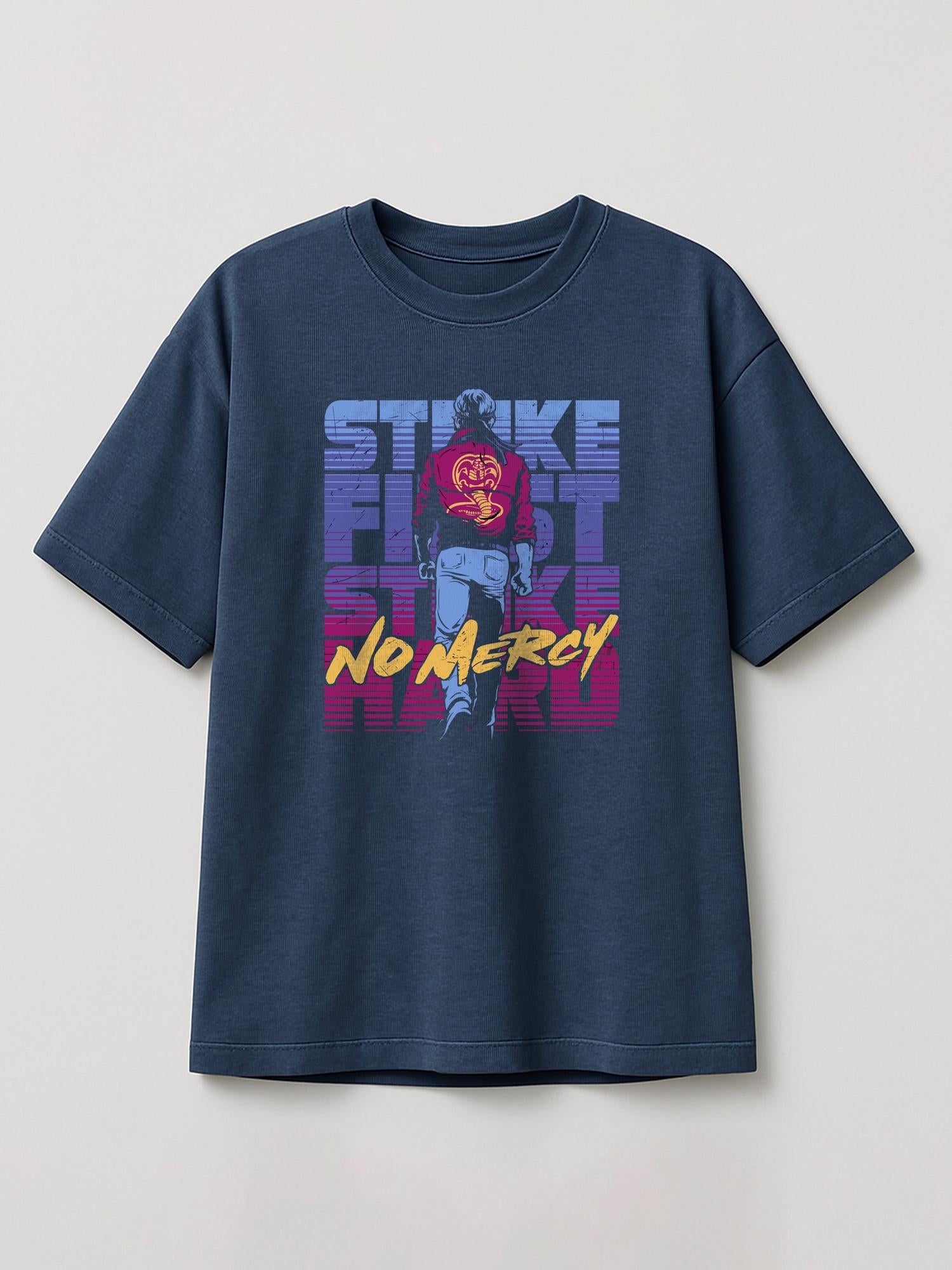 Cobra Kai Attitude - Regular/Oversized T-shirt Oversized Heather Blue by inspire.inc