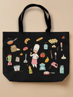 Cooking Essentials - Neo Tote Bag Black Design 1 by inspire.inc