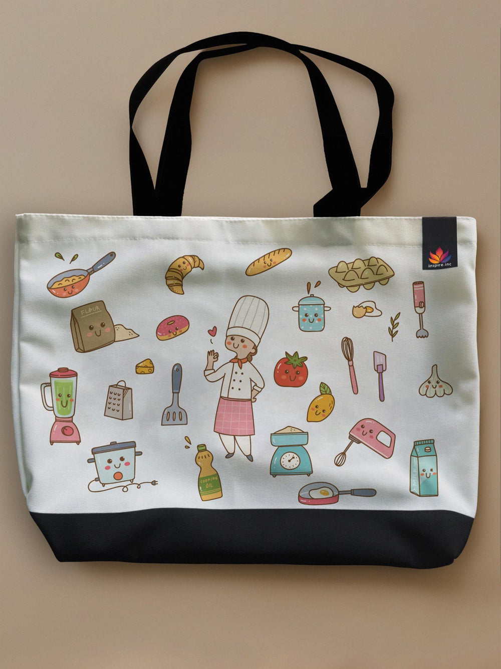 Cooking Essentials - Neo Tote Bag White Design 1 by inspire.inc