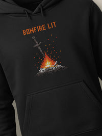 Dark Souls - Bonfire Lit - Hoodie Black close-up by inspire.inc