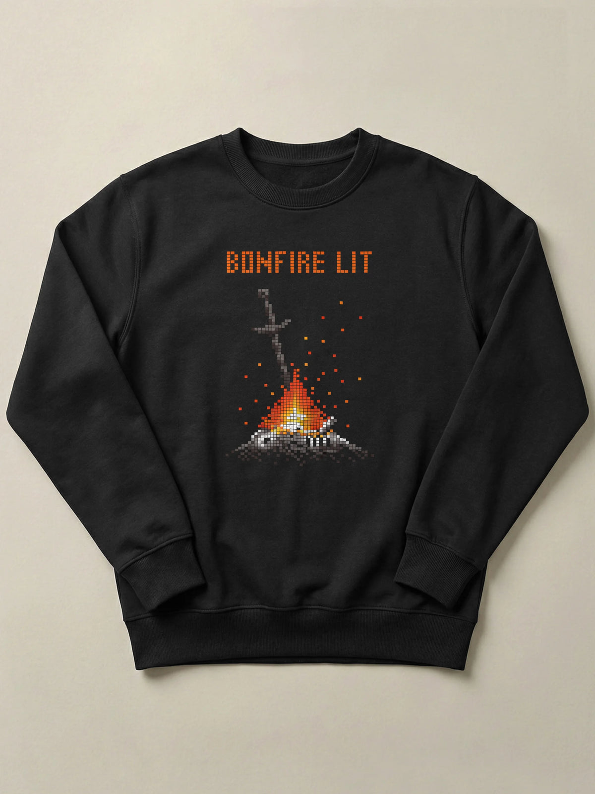 Dark Souls - Bonfire Lit - Regular/Oversized Sweatshirt Black by inspire.inc