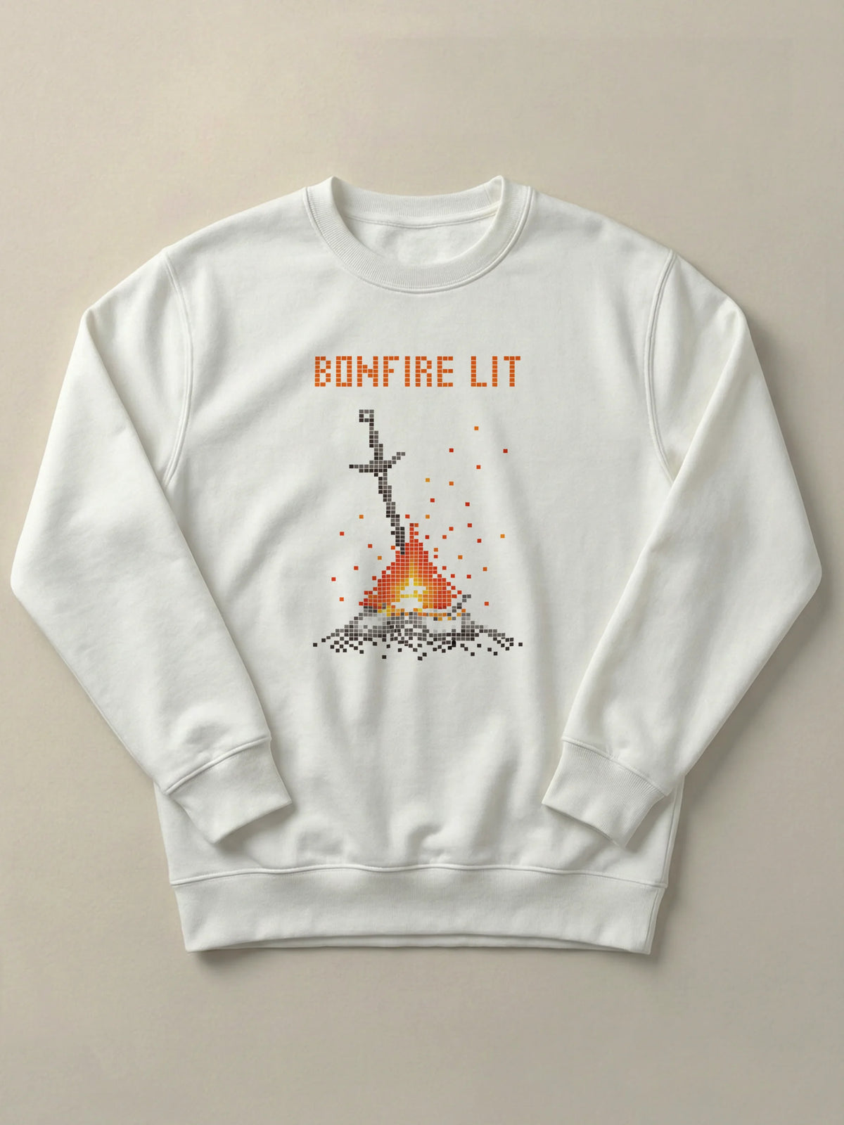 Dark Souls - Bonfire Lit - Regular/Oversized Sweatshirt White by inspire.inc
