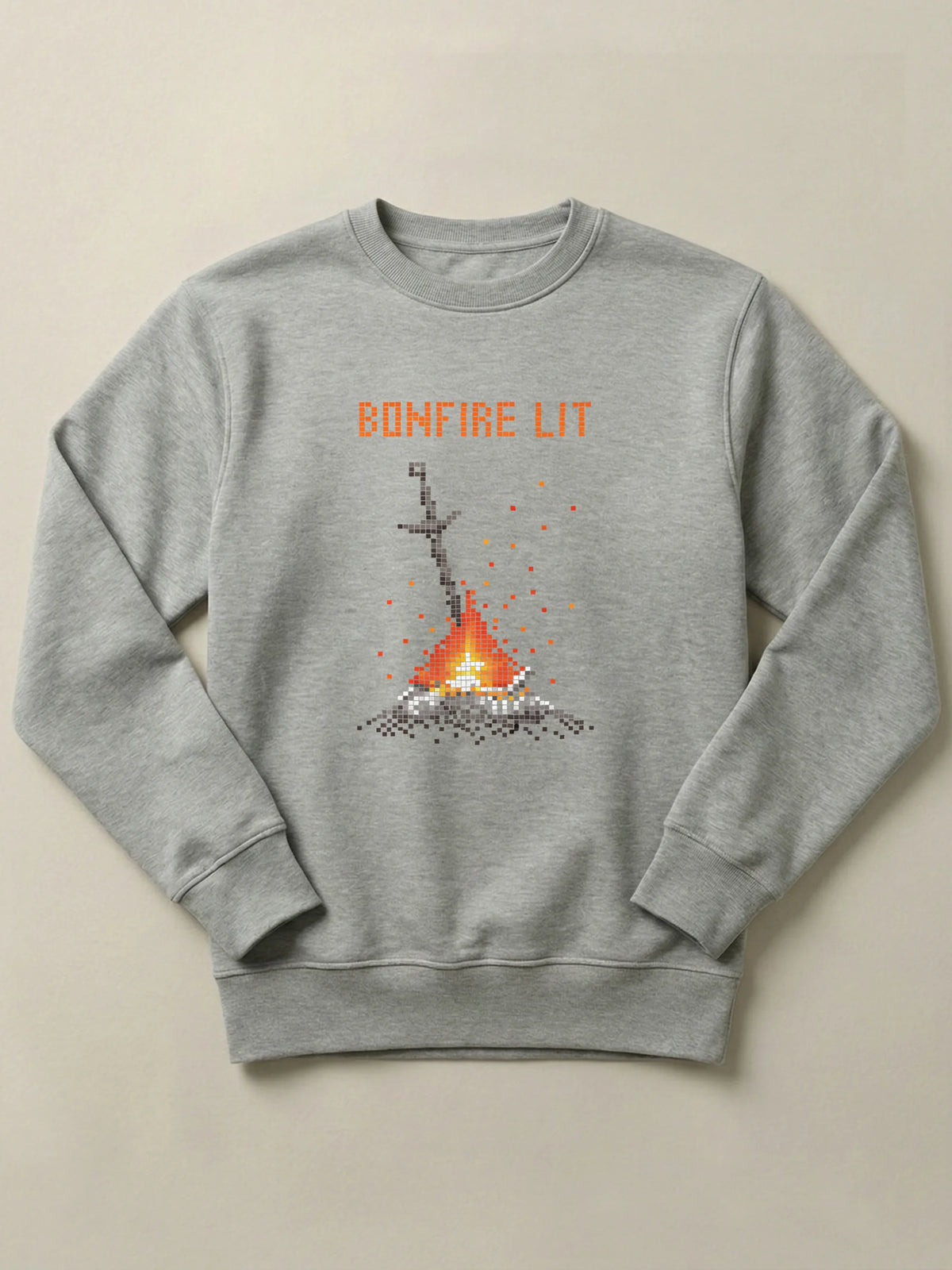 Dark Souls - Bonfire Lit - Regular/Oversized Sweatshirt Gray by inspire.inc