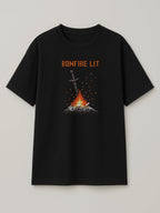 Dark Souls - Bonfire Lit - Regular/Oversized T-shirt Black by inspire.inc