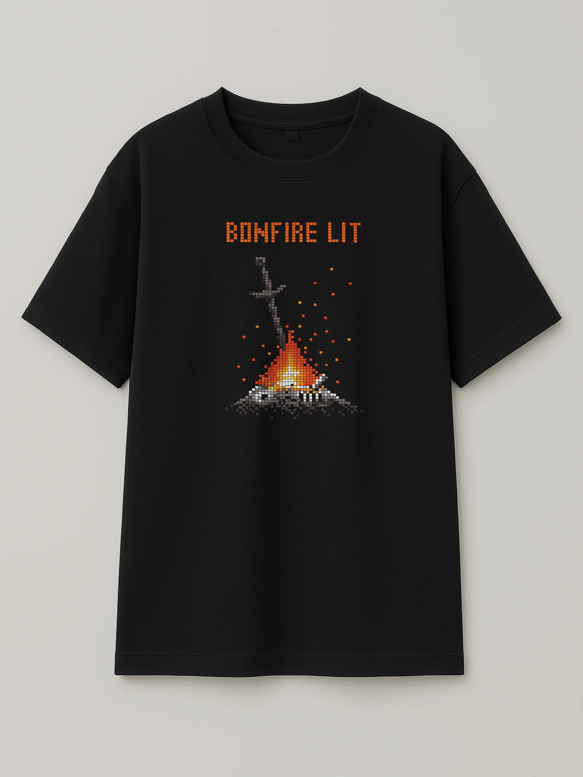 Dark Souls - Bonfire Lit - Regular/Oversized T-shirt Black by inspire.inc