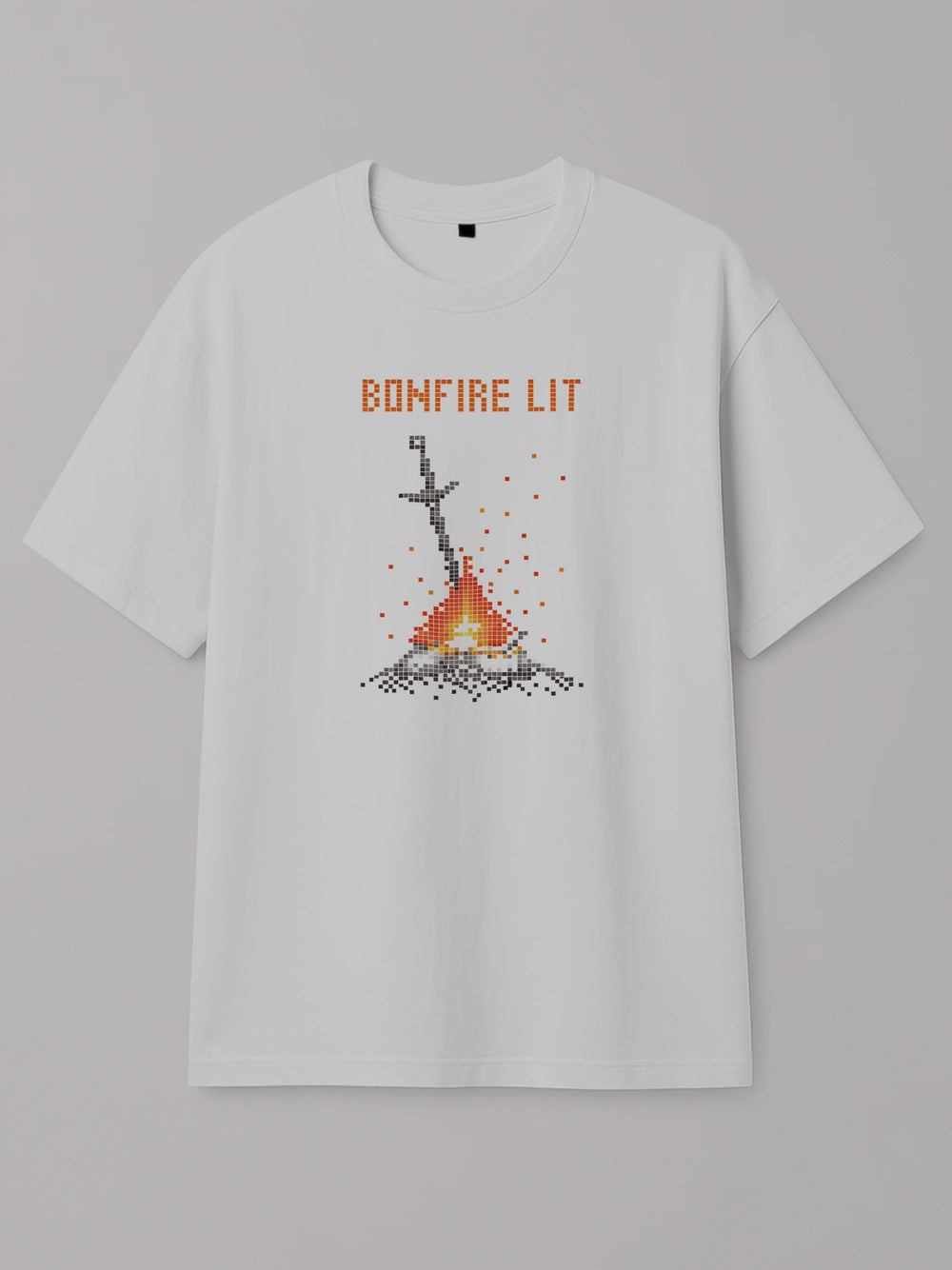 Dark Souls - Bonfire Lit - Regular/Oversized T-shirt White by inspire.inc