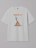 Dark Souls - Bonfire Lit - Regular/Oversized T-shirt White by inspire.inc