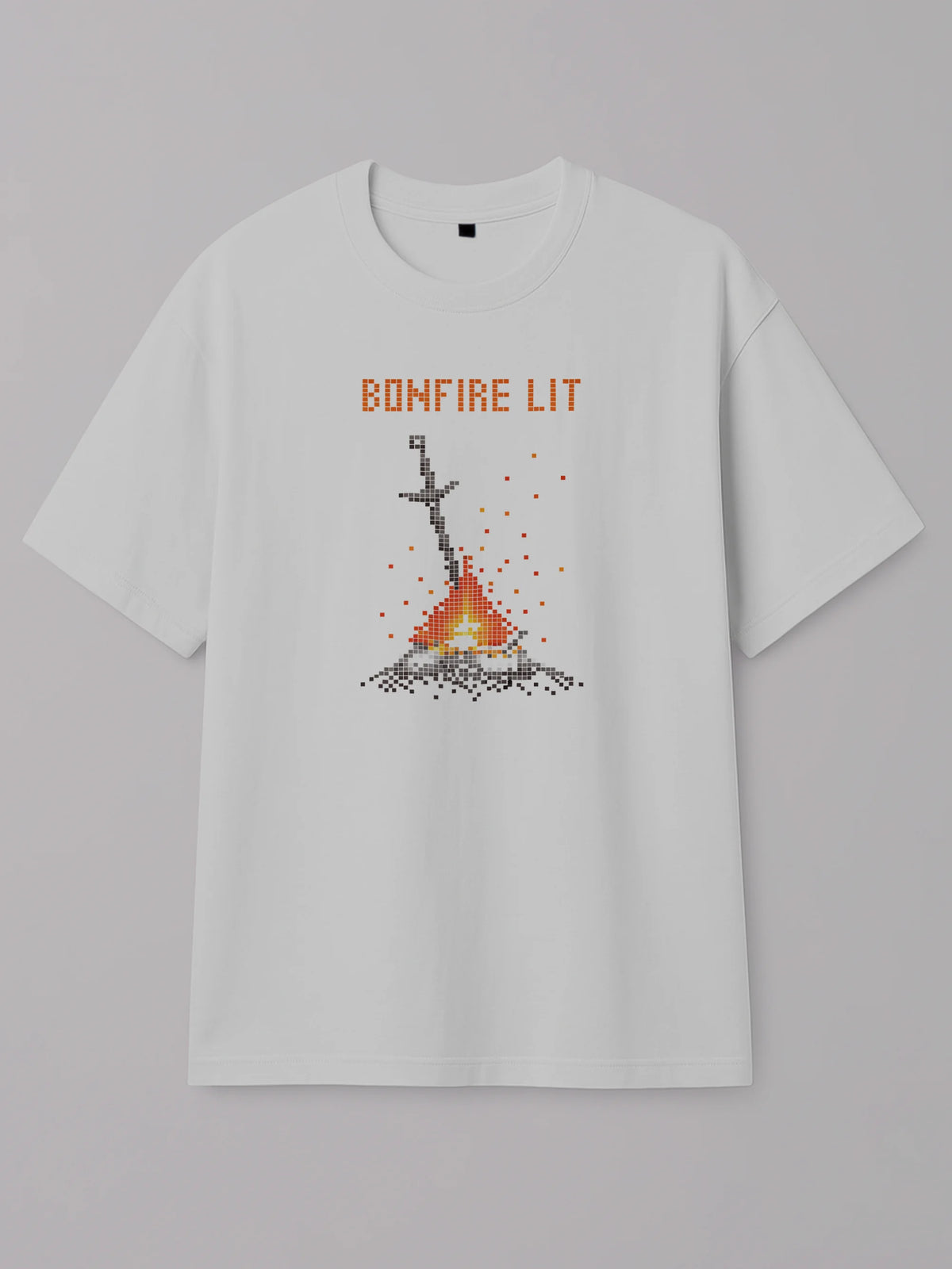 Dark Souls - Bonfire Lit - Regular/Oversized T-shirt White by inspire.inc