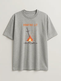 Dark Souls - Bonfire Lit - Regular/Oversized T-shirt Light Heather Gray by inspire.inc