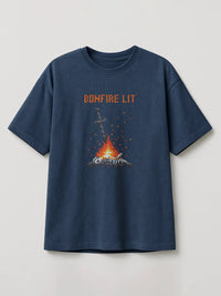 Dark Souls - Bonfire Lit - Regular/Oversized T-shirt Heather Blue by inspire.inc