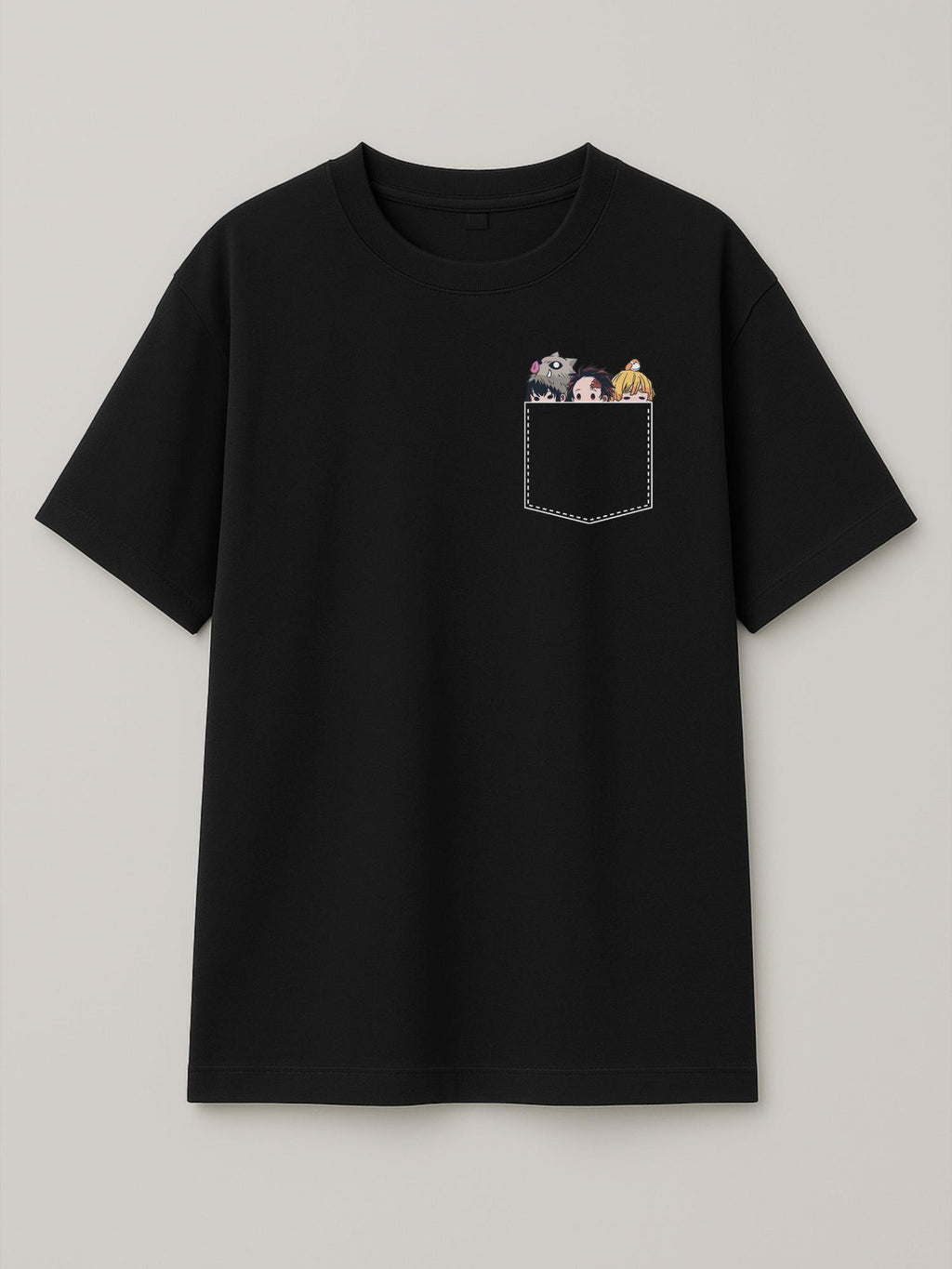 Demon Slayer - Pocket Slayers - Regular/Oversized T-shirt Oversized Black by inspire.inc