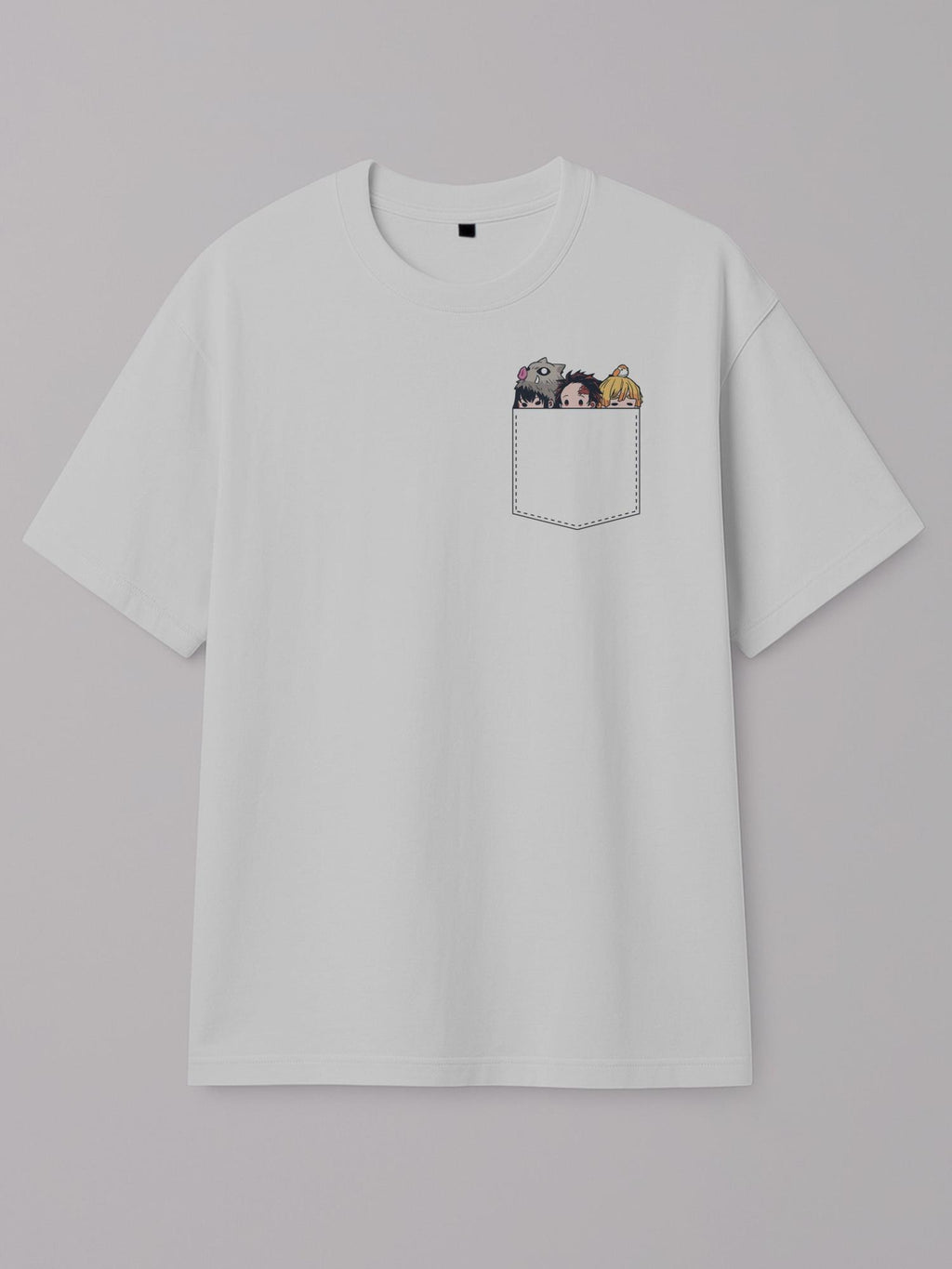 Demon Slayer - Pocket Slayers - Regular/Oversized T-shirt Oversized White by inspire.inc