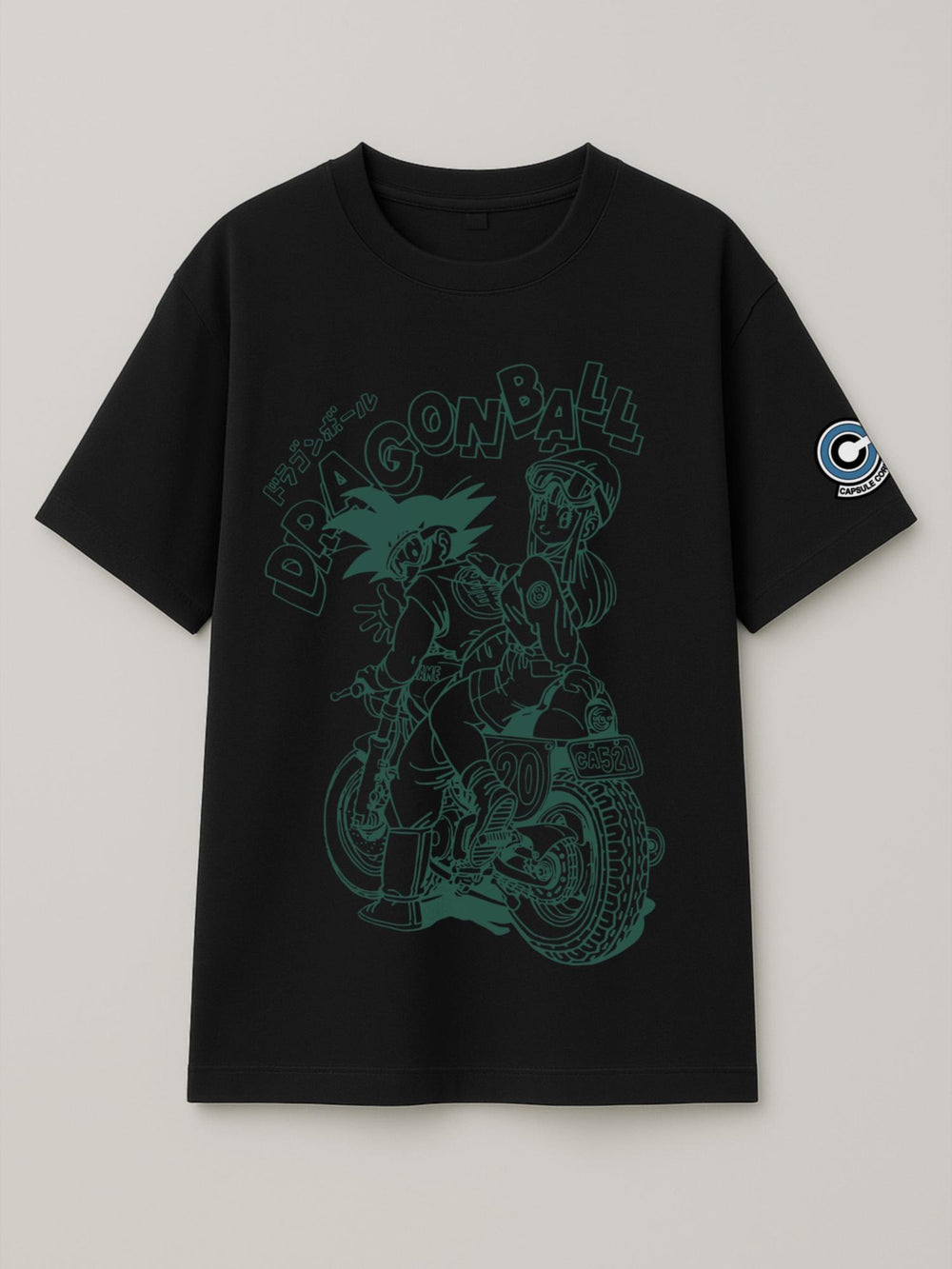 Dragon Ball - Goku and Bulma Bike Ride - Regular/Oversized T-shirt Oversized Black by inspire.inc