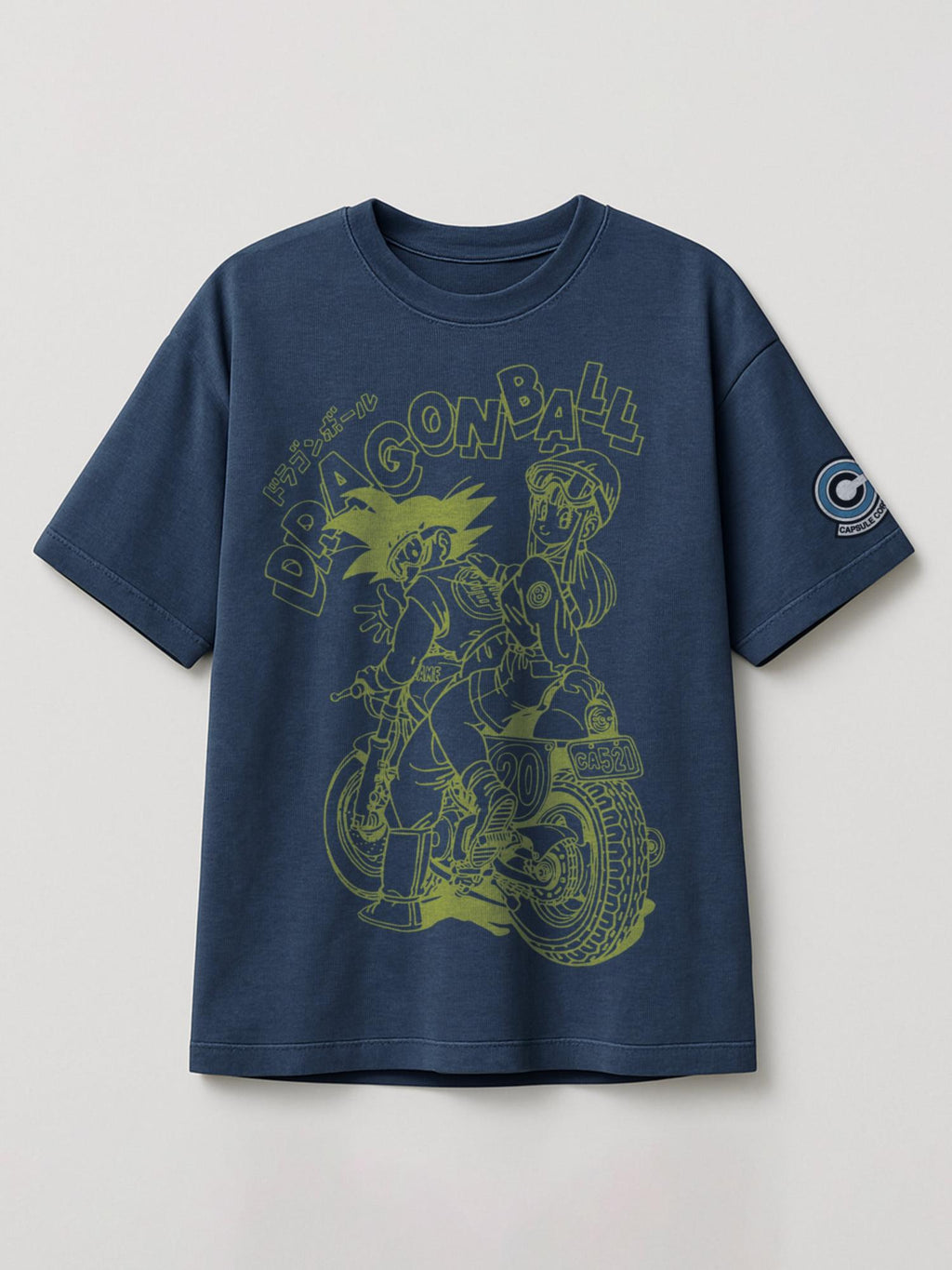 Dragon Ball - Goku and Bulma Bike Ride - Regular/Oversized T-shirt Oversized Heather Blue by inspire.inc