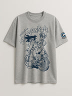 Dragon Ball - Goku and Bulma Bike Ride - Regular/Oversized T-shirt Oversized Light Heather Gray by inspire.inc