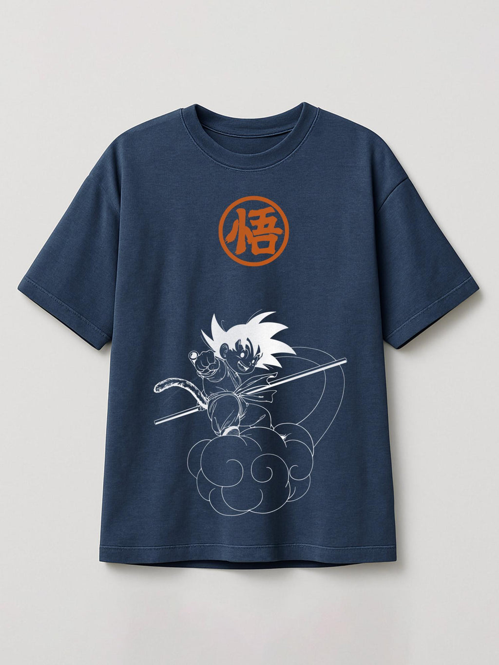 Dragon Ball - Goku Nimbus - Regular/Oversized T-shirt Oversized Heather Blue by inspire.inc