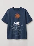 Dragon Ball - Goku Nimbus - Regular/Oversized T-shirt Oversized Heather Blue by inspire.inc