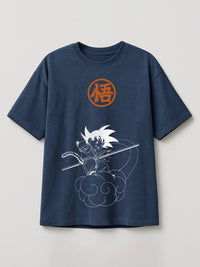 Dragon Ball - Goku Nimbus - Regular/Oversized T-shirt Oversized Heather Blue by inspire.inc
