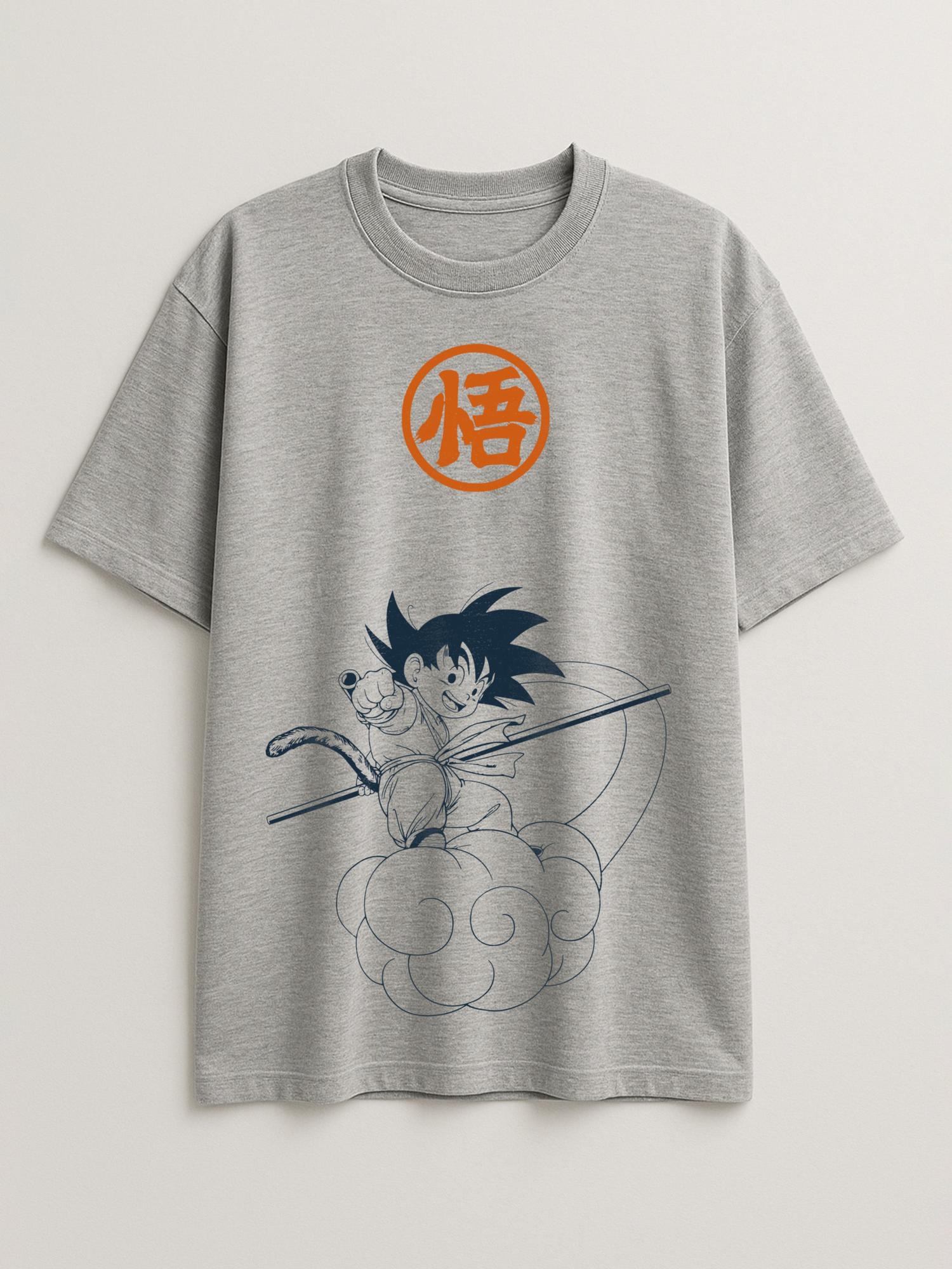 Dragon Ball - Goku Nimbus - Regular/Oversized T-shirt Oversized Light Heather Gray by inspire.inc
