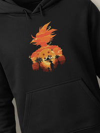 Dragon Ball - Kame Sunset - Hoodie Black close-up by inspire.inc
