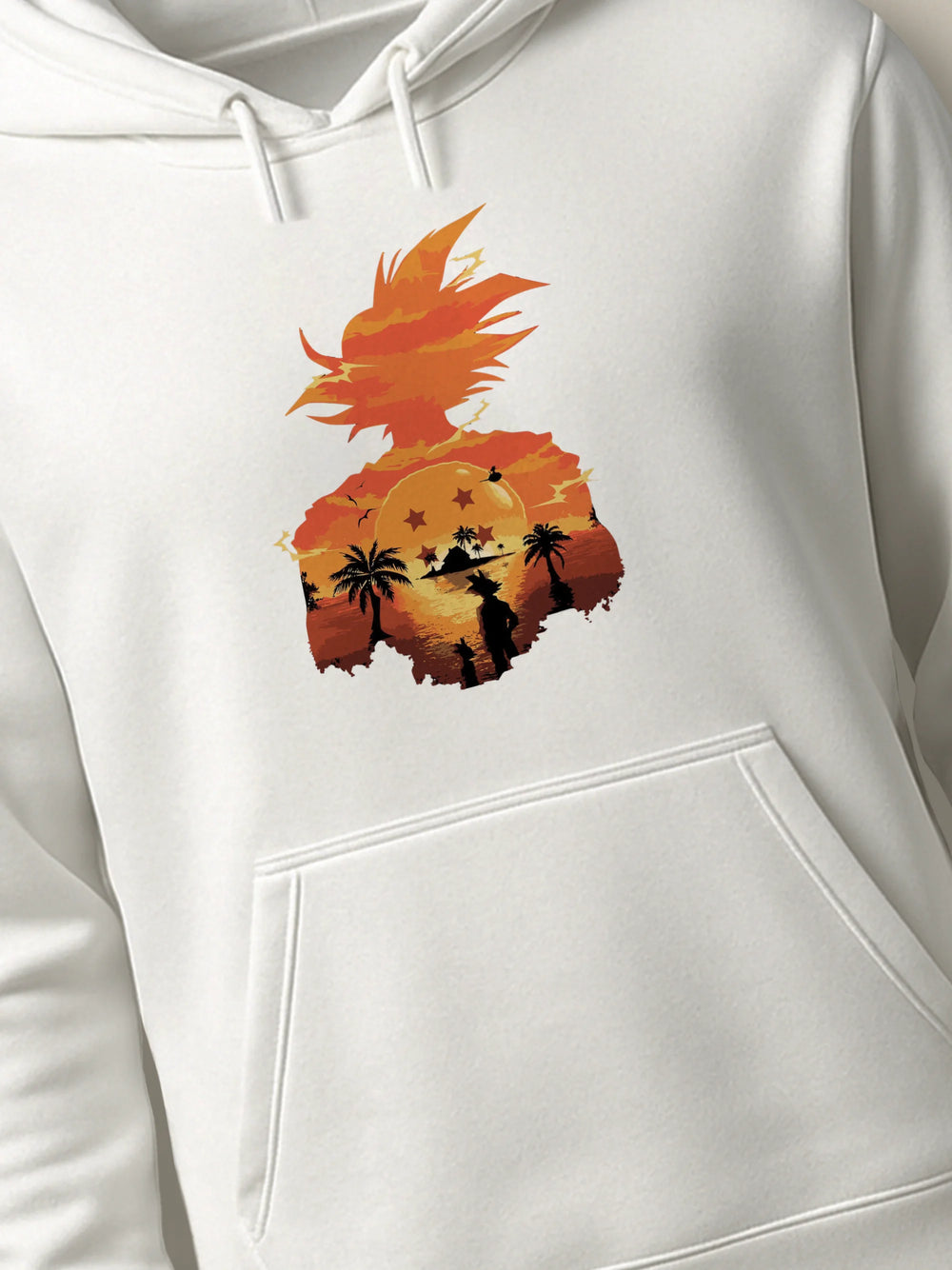 Dragon Ball - Kame Sunset - Hoodie White close-up by inspire.inc