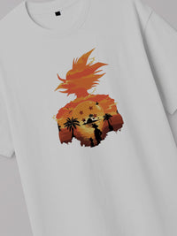 Dragon Ball - Kame Sunset - Regular/Oversized T-shirt White close-up by inspire.inc