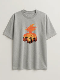 Dragon Ball - Kame Sunset - Regular/Oversized T-shirt Light Heather Gray by inspire.inc