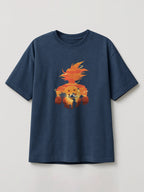 Dragon Ball - Kame Sunset - Regular/Oversized T-shirt Heather Blue by inspire.inc