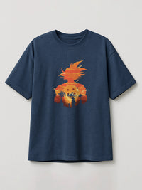 Dragon Ball - Kame Sunset - Regular/Oversized T-shirt Heather Blue by inspire.inc