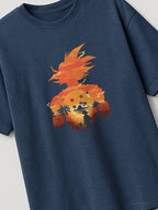 Dragon Ball - Kame Sunset - Regular/Oversized T-shirt Heather Blue close-up by inspire.inc