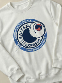 Dragon Ball - Saiyan Express - Regular/Oversized Sweatshirt White close-up by inspire.inc