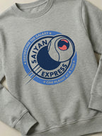 Dragon Ball - Saiyan Express - Regular/Oversized Sweatshirt Gray close-up by inspire.inc