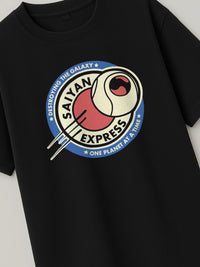 Dragon Ball - Saiyan Express - Regular/Oversized T-shirt Black close-up by inspire.inc