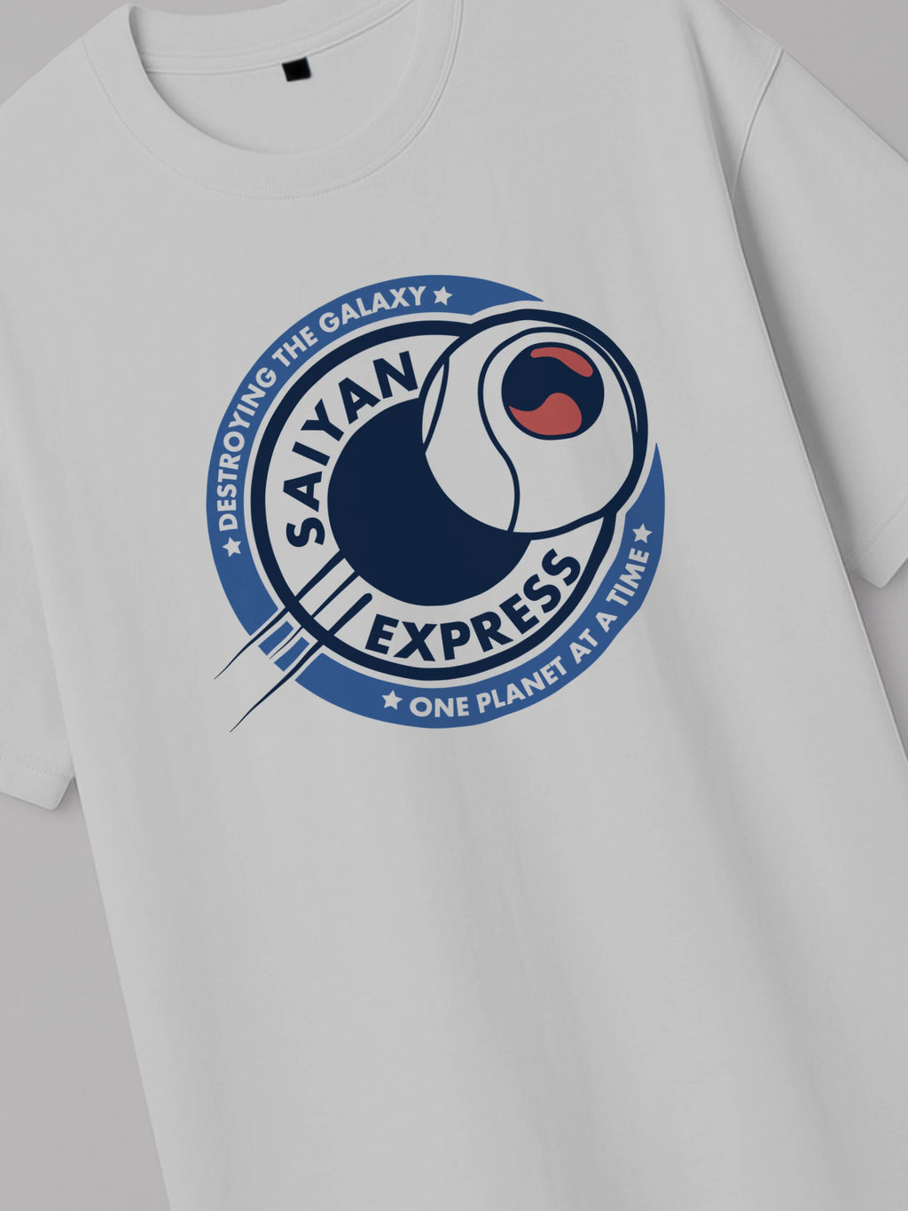 Dragon Ball - Saiyan Express - Regular/Oversized T-shirt White close-up by inspire.inc