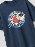 Dragon Ball - Saiyan Express - Regular/Oversized T-shirt Heather Blue close-up by inspire.inc
