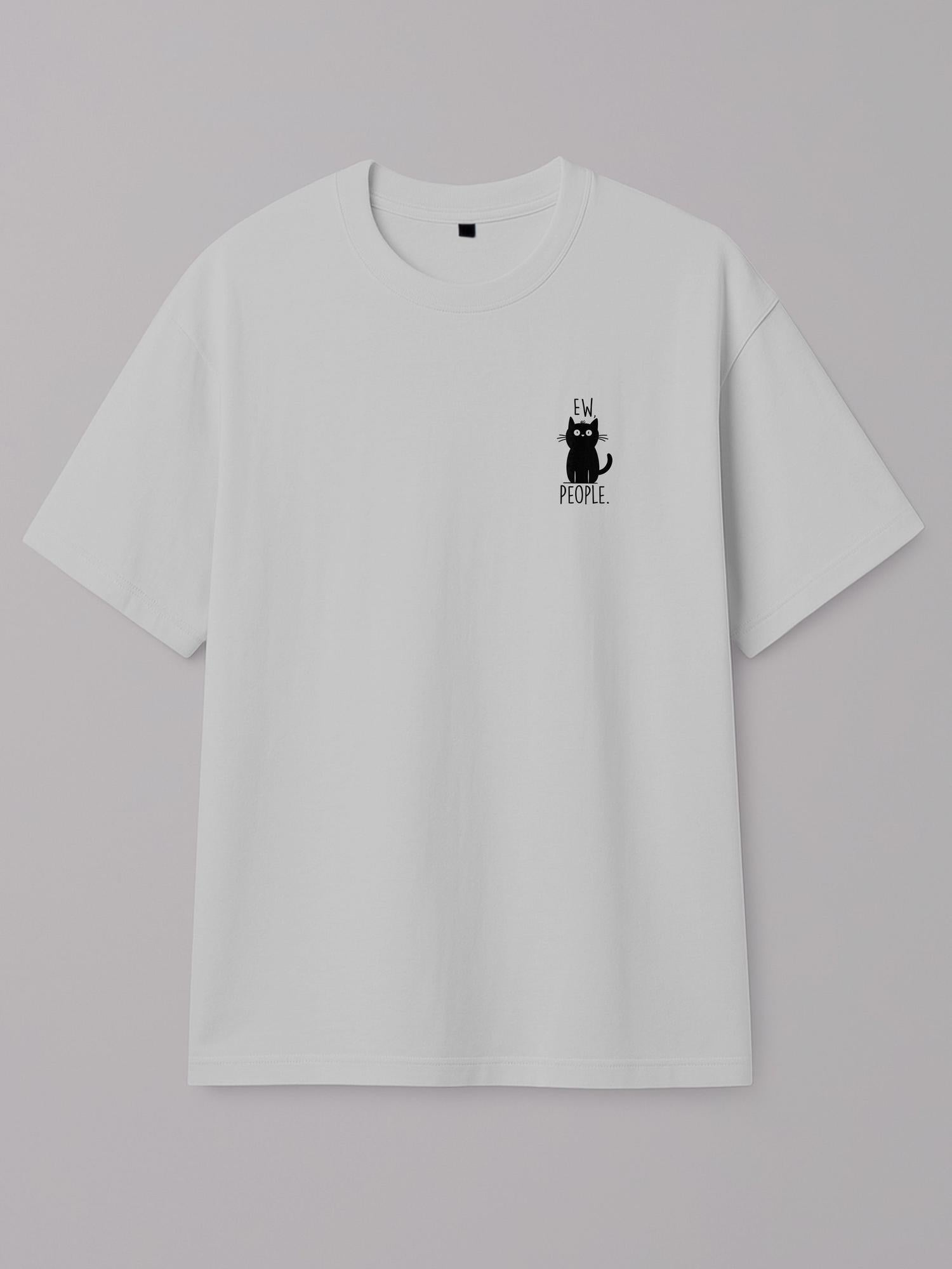 Ew, People Cat - Regular/Oversized T-shirt Oversized White by inspire.inc