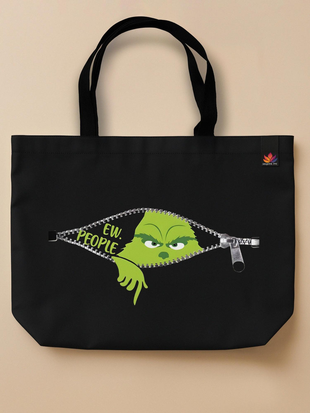 Ew, People Grinch - Neo Tote Bag Black Front Only by inspire.inc