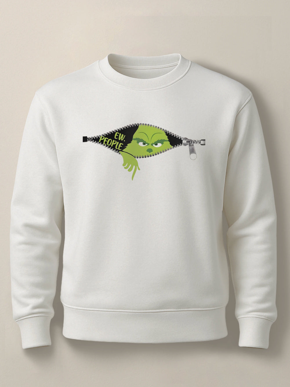 Ew, People Grinch - Regular/Oversized Sweatshirt Regular White by inspire.inc