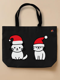 Festive Cats - Neo Tote Bag Black Front Only by inspire.inc