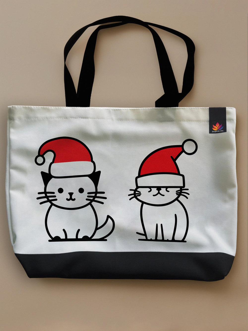 Festive Cats - Neo Tote Bag White Front Only by inspire.inc