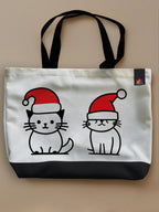 Festive Cats - Neo Tote Bag White Front Only by inspire.inc
