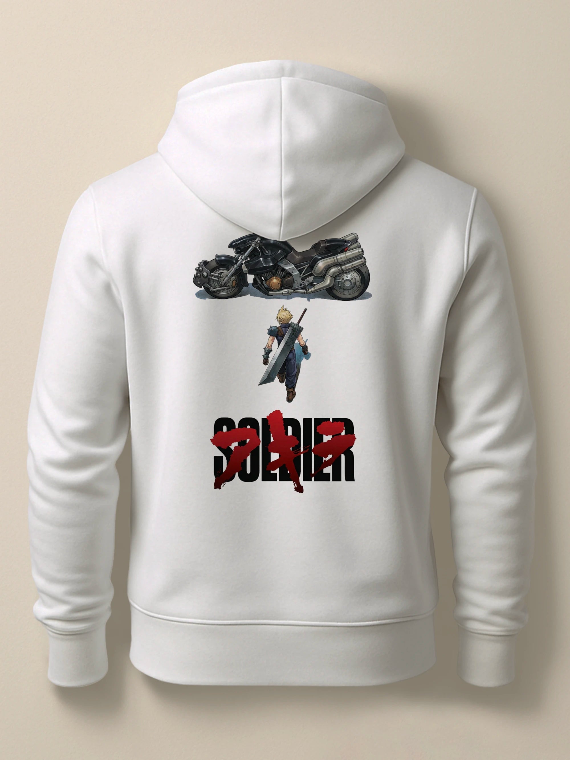 FFVII x Akira - Cloud Strife - Unisex Premium Hoodie Light White by inspire.inc