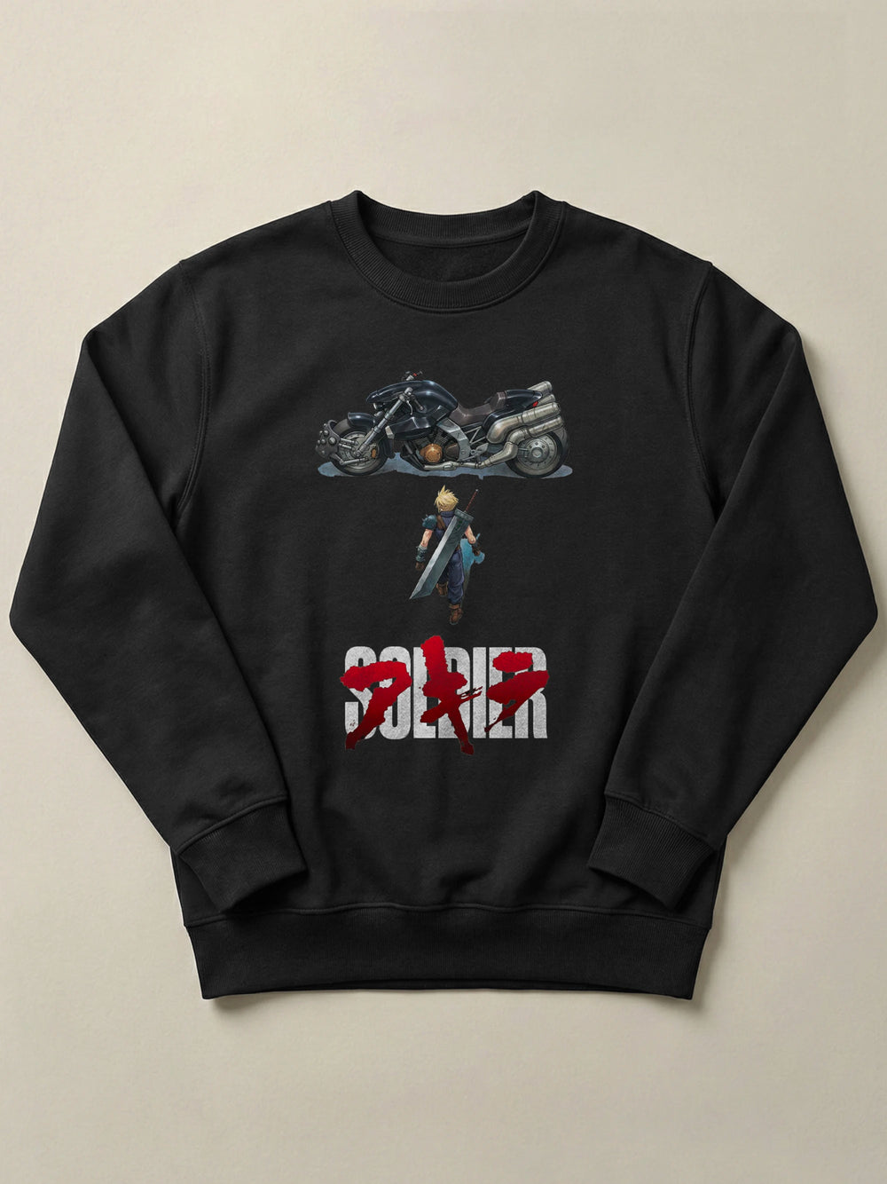 FFVII x Akira - Cloud Strife - Regular/Oversized Sweatshirt Regular Black by inspire.inc